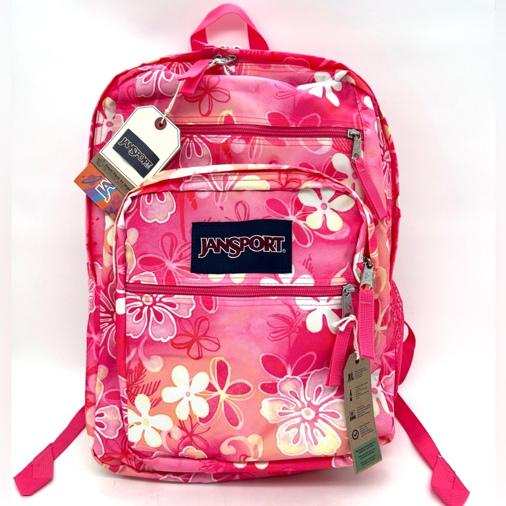 JanSport Pink Floral Laptop Backpack NWT